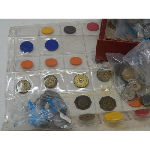 274 - Box of world coins, tokens, etc