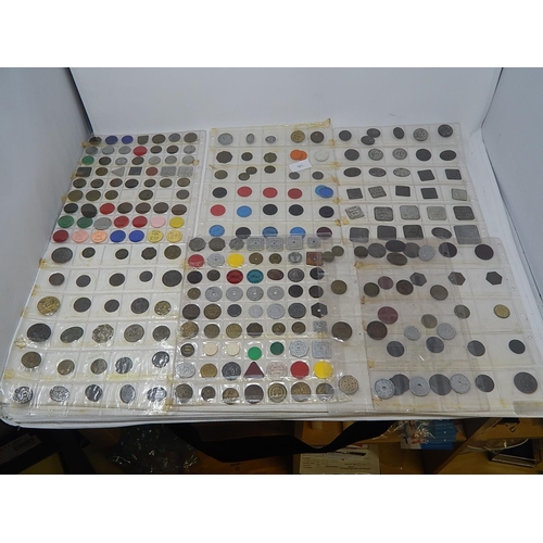 282 - Large collection of Co-operative Society tokens, plastic milk tokens, Draycott & Milne etc on vintag... 