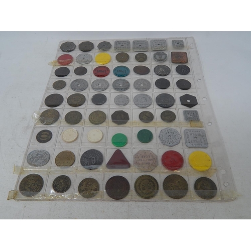 282 - Large collection of Co-operative Society tokens, plastic milk tokens, Draycott & Milne etc on vintag... 