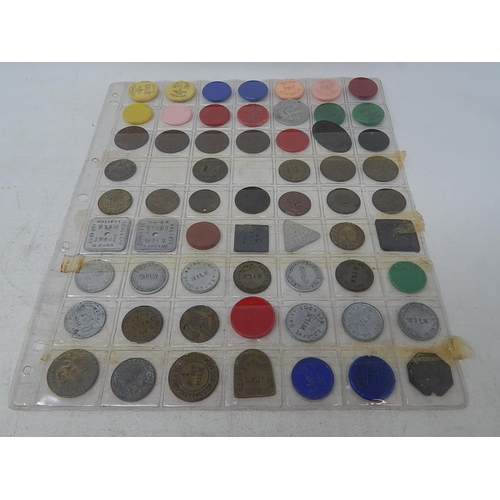 282 - Large collection of Co-operative Society tokens, plastic milk tokens, Draycott & Milne etc on vintag... 