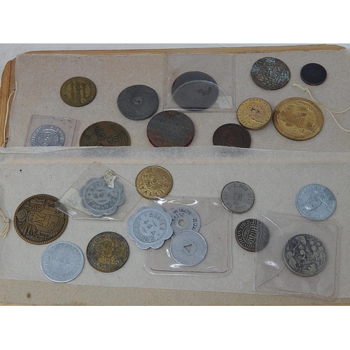 287 - Tin of coins, medallions, tokens, etc