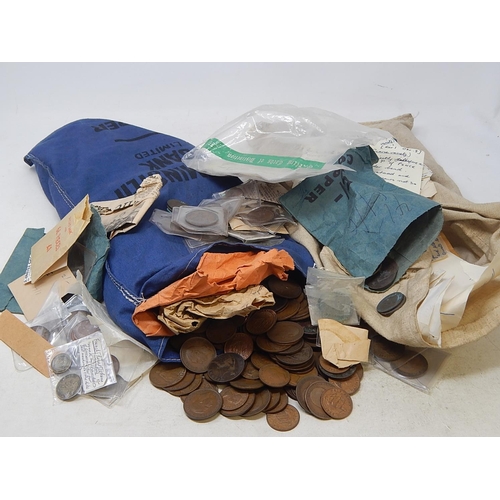 296 - 2 vintage bank bags full of coins