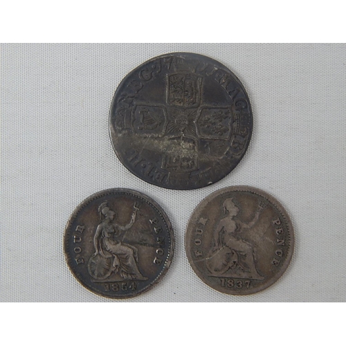 310 - Anne Sixpence 1711; William IV Groat 1837; Victoria Groat 1854