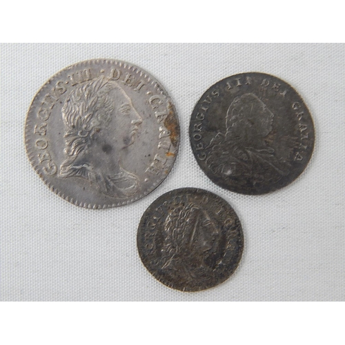 313 - George III Maundy 3d 1762; Maundy 2d 1795; Maundy 1d 1779 Very Fine or better