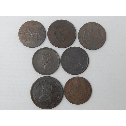 315 - Essex Brutus Copper Token, Essex 1813 Halfpenny Token; 1792 Lancaster Halfpenny; Prince of Wales Tok... 