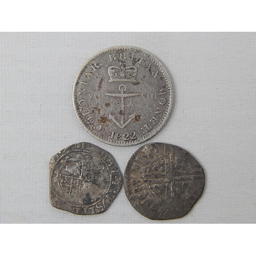 325 - Charles I Silver Penny; Henry III Silver Penny; George IV 1822 Anchor Money