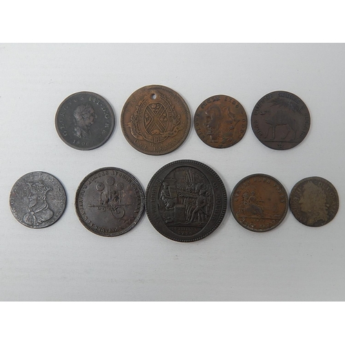 326 - George III Copper Halfpenny 1806; 5 Solsby 1792; Middlesex Token on small flan; Ireland Token; James... 