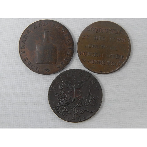 352 - Middlesex 1795 Halfpenny Token; Middlesex Political Token 1791; Norfolk Prosperity to Old England sc... 