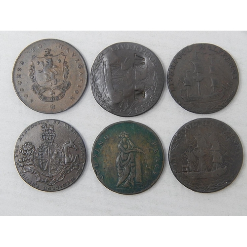 359 - 1793 Manchester Token; 1792 Liverpool Tokens(3); Medicine Token; City of York Token; varying states ... 