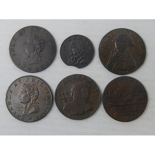 360 - Mailcoaches Token; 1794 Lockington Token; 1795 Brunswick Halfpennies(2); 1794 Halfpenny Token; Newto... 