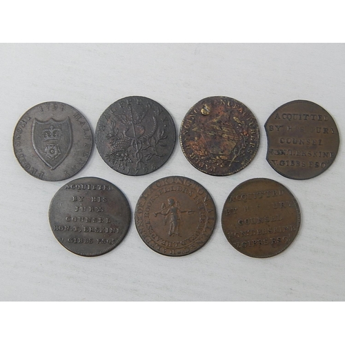 362 - 1791 Halfpenny Token; Manchester Halfpenny; 1794 Ackington Token; 1794 Tried for High Treason tokens... 