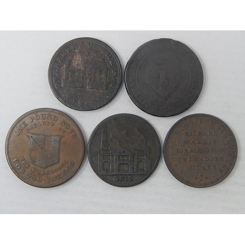 367 - Birmingham Workhouse Token 1812; Sheffield Token; Worcestershire Penny Token 1811; Dudley & Birmingh... 