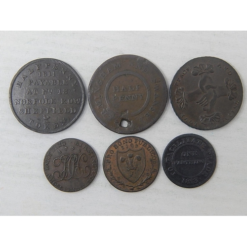 370 - South Wales Farthing Token 1793; 1792 Token; 1794 Love Peace and Union Token; 1813 One Farthing; 181... 