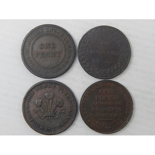 373 - Penny Tokens 1811 Bolton; 1812 Cheadle Copper and Brass Company; 1811 Staffordshire; 1811 Bristol an... 