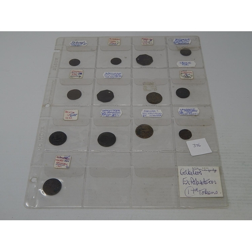 376 - Sheet of 17th century minor value tokens, many written up and identified, Fine or better (13)