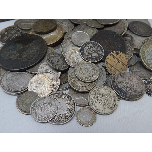 385 - World Silver Coins assorted Fineness weight 489g