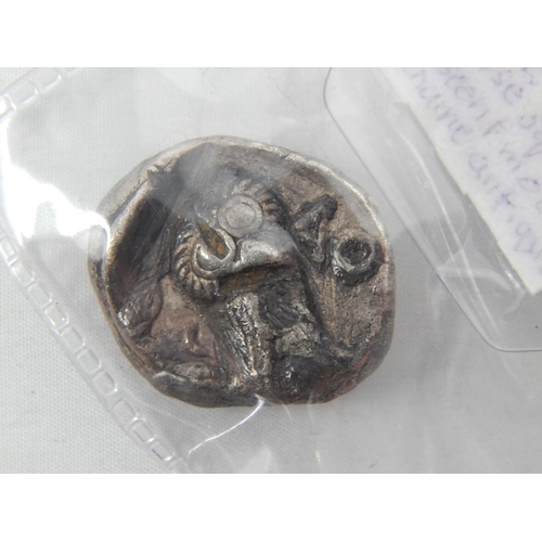 386 - Athens Silver coin identified in vintage holder
Fine to Very Fine