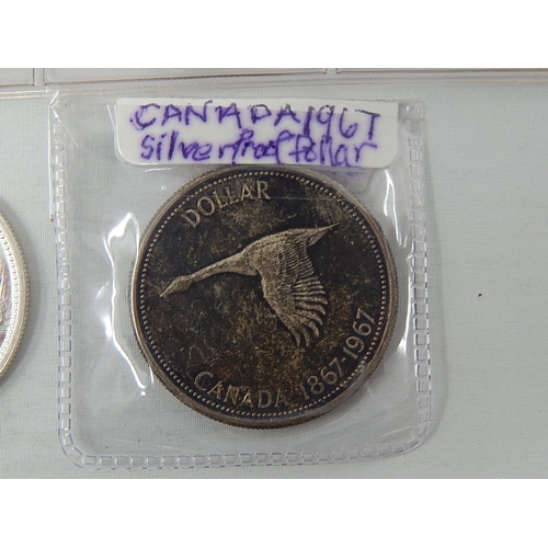 387 - Canning 1966 Mint Set inc One Dollar coin; Canada Silver Dollar 1967 Flying Goose toned, about Mint ... 