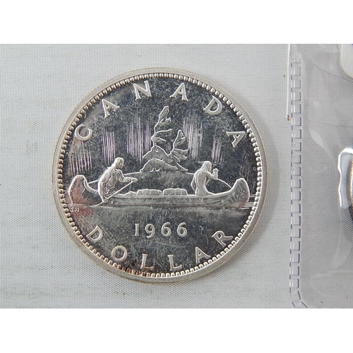 387 - Canning 1966 Mint Set inc One Dollar coin; Canada Silver Dollar 1967 Flying Goose toned, about Mint ... 