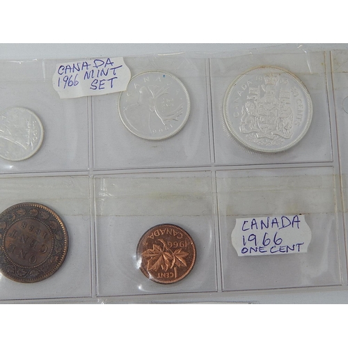 387 - Canning 1966 Mint Set inc One Dollar coin; Canada Silver Dollar 1967 Flying Goose toned, about Mint ... 