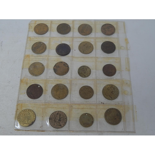 390 - Large selection of tokens, etc; early George III/George IV Copper Halfpennies; Guinea Counters etc h... 