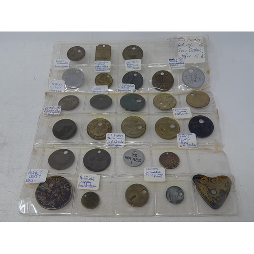 394 - Large Selection of Tokens, Spitalfields, other markets etc on 7 vintage album pages, sorting will re... 