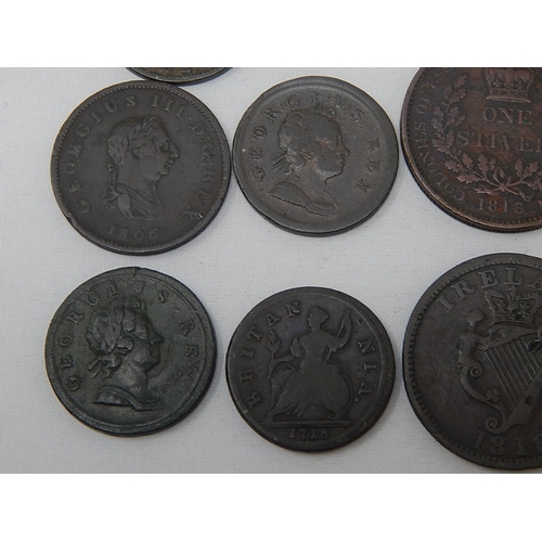 442 - A large collection of early George III Coinage; includes 1749 Copper Farthing; 1717 and 1718 Copper ... 