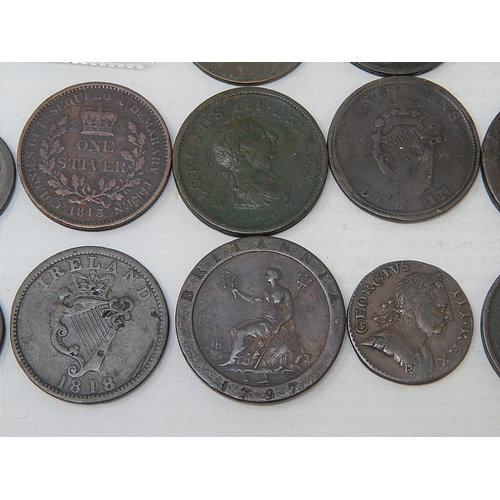 442 - A large collection of early George III Coinage; includes 1749 Copper Farthing; 1717 and 1718 Copper ... 