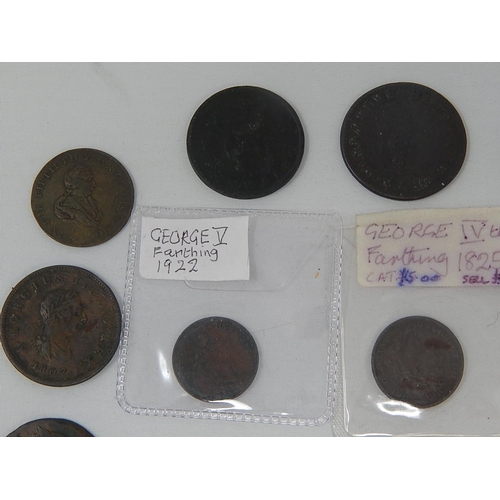 442 - A large collection of early George III Coinage; includes 1749 Copper Farthing; 1717 and 1718 Copper ... 