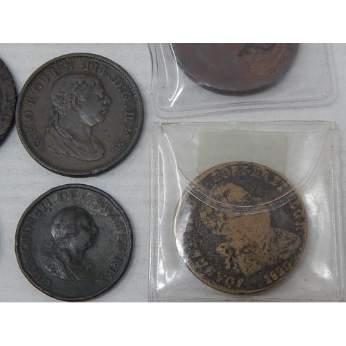 442 - A large collection of early George III Coinage; includes 1749 Copper Farthing; 1717 and 1718 Copper ... 