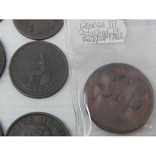 442 - A large collection of early George III Coinage; includes 1749 Copper Farthing; 1717 and 1718 Copper ... 