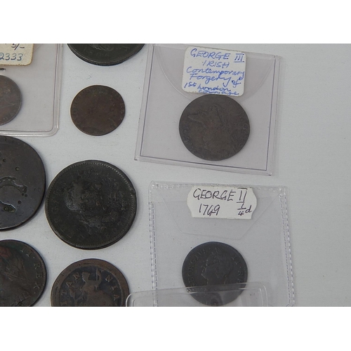 442 - A large collection of early George III Coinage; includes 1749 Copper Farthing; 1717 and 1718 Copper ... 