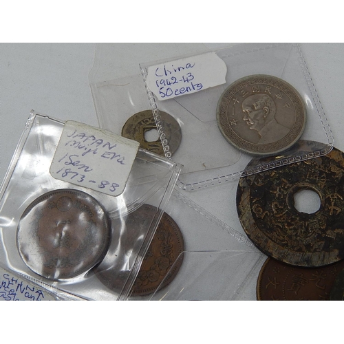 443 - Selection of Chinese and Japanese early coins