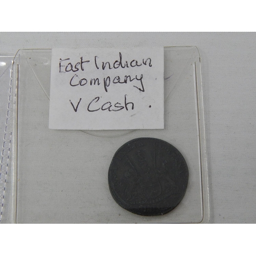 445 - Small collection of East India Company coins, etc