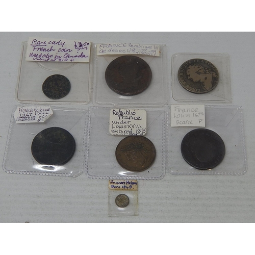 459 - A collection of early French Copper coins, various states of preservation