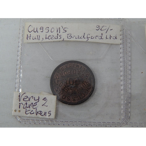 467 - Pair of Cussons Tokens Both E.F. with lustre, rare