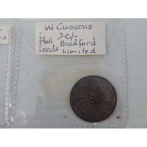 467 - Pair of Cussons Tokens Both E.F. with lustre, rare