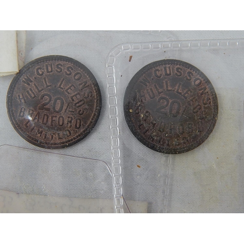 467 - Pair of Cussons Tokens Both E.F. with lustre, rare