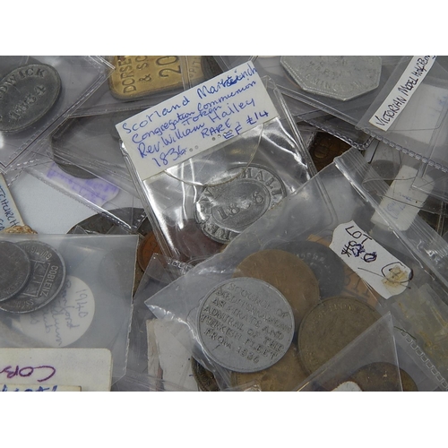 470 - Large collection of early tokens, jettons, passes, Communion Tokens etc