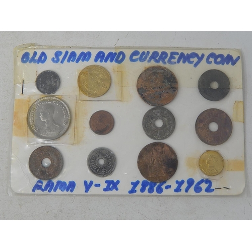 472 - Collection of Siam coins various states of preservation