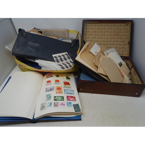 477 - A box containing a collection of coins and tokens, some stamps in albums and some vintage coin magaz... 