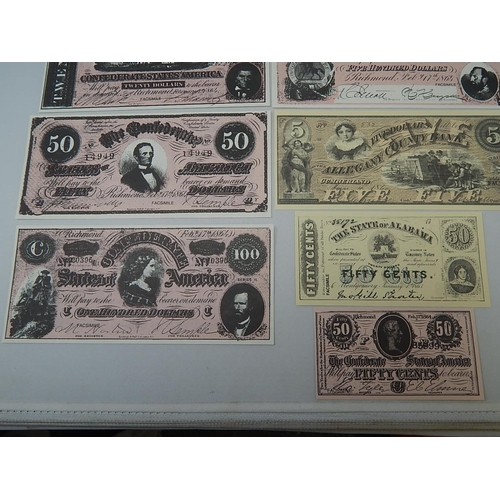 113 - A large collection of USA facsimile printing banknotes, interesting