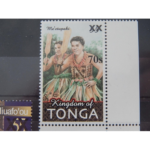 260 - Rare pair of Tonga overprints Mint Never Hinged