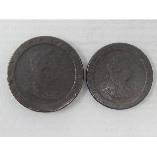 10 - George III Cartwheel Twopence and Penny 1797 about Fine