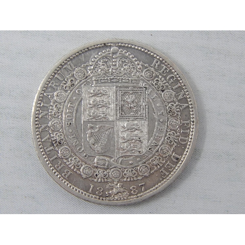 18 - Victoria Jubilee Head Silver Halfcrown 1887, much underlying brilliance, Extremely Fine or better