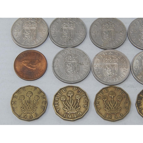 22 - Collection of Key Date coinage: Farthing 1956; Pennies 1902 Low Tide(3); Brass Threepences 1946(2), ... 