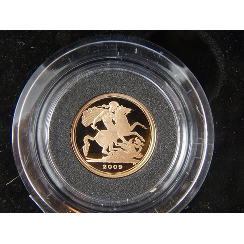 4 - 2009 Gold Proof Quarter Sovereign in Royal Mint box of issue with COA