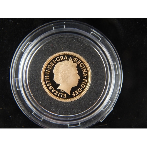 4 - 2009 Gold Proof Quarter Sovereign in Royal Mint box of issue with COA