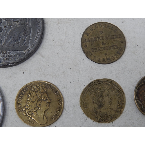 8 - Collection of 5 x Early Medallions inc Victorian; Samuel Fereday Bilston One Penny Token 1812;  WWI ... 