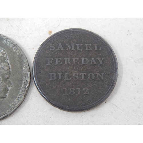 8 - Collection of 5 x Early Medallions inc Victorian; Samuel Fereday Bilston One Penny Token 1812;  WWI ... 